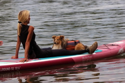 Dog Surfing with Sabine Eichhorn, Heidenfahrt Beach, Ingelheim a. Rh., July 15th 2023